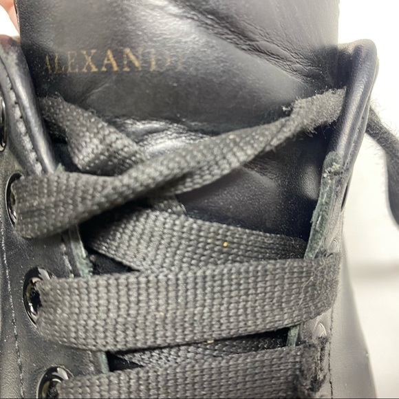 Alexander McQueen Larry Black Leather Platform Sneakers Size 41 - Picture 12 of 13